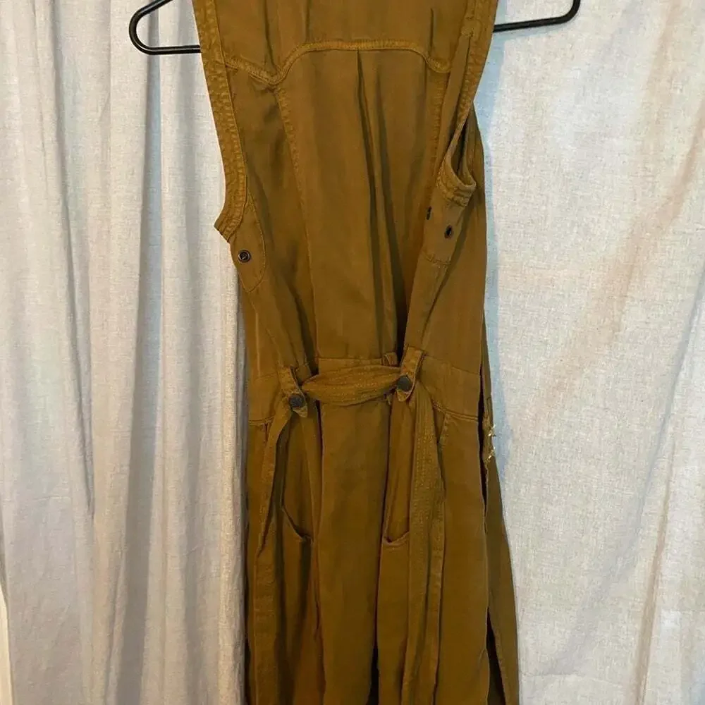Free People Green Utility Vest with Belt